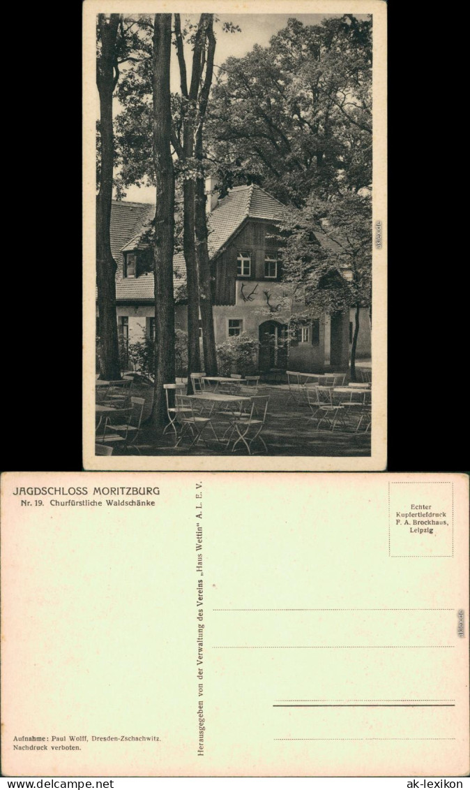 Ansichtskarte Moritzburg Kgl. Jagdschloss - Churfürstliche Waldschenke 1930 - Moritzburg