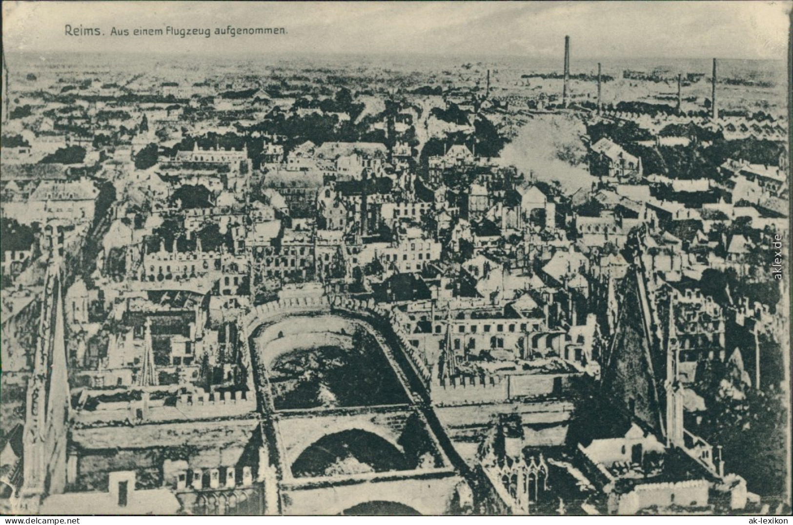 CPA Reims Reims Luftbild Mit Industrie - Schornstein 1916 - Other & Unclassified