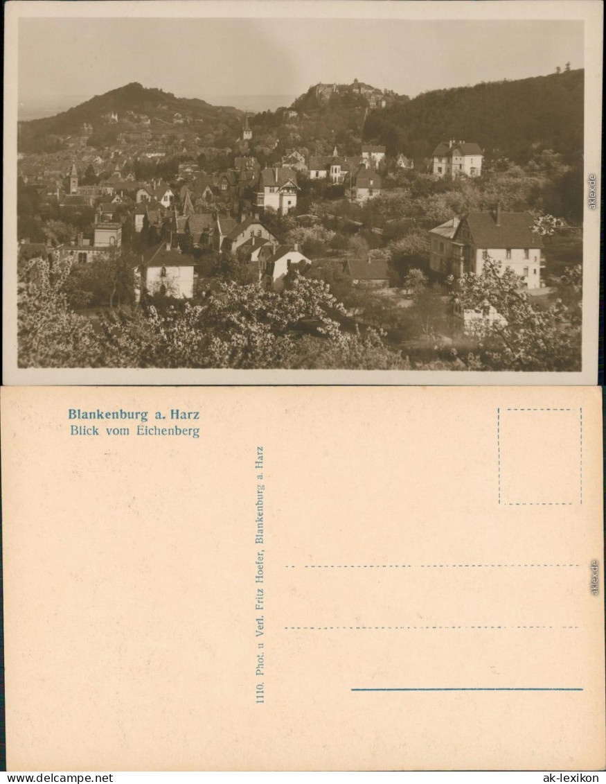 Ansichtskarte Bad Blankenburg Panorama-Ansicht Vom Eichenberg 1932 - Bad Blankenburg
