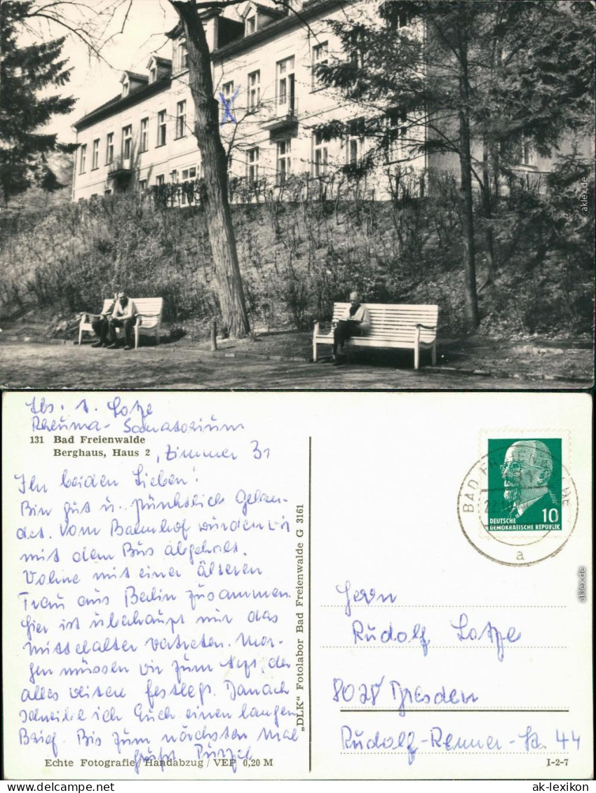 Ansichtskarte Bad Freienwalde Berghaus G1967 - Bad Freienwalde