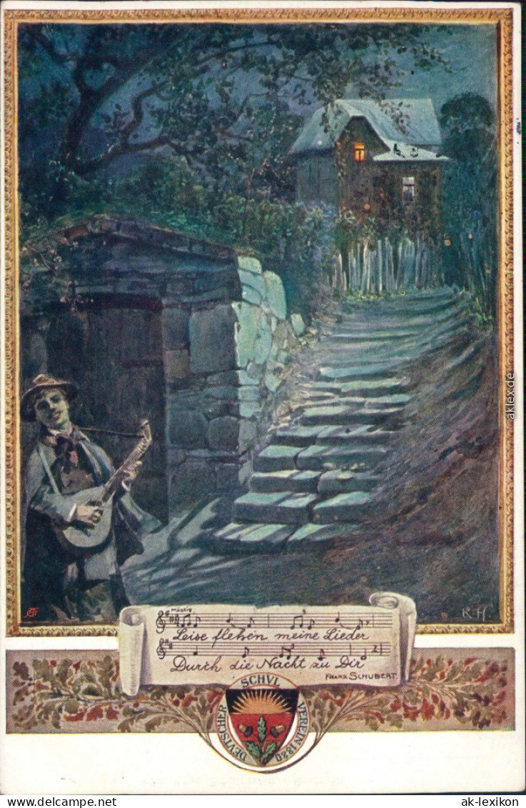 Ansichtskarte  Liedkarten - Durch Die Nacht Zu Dir 1914 - Music