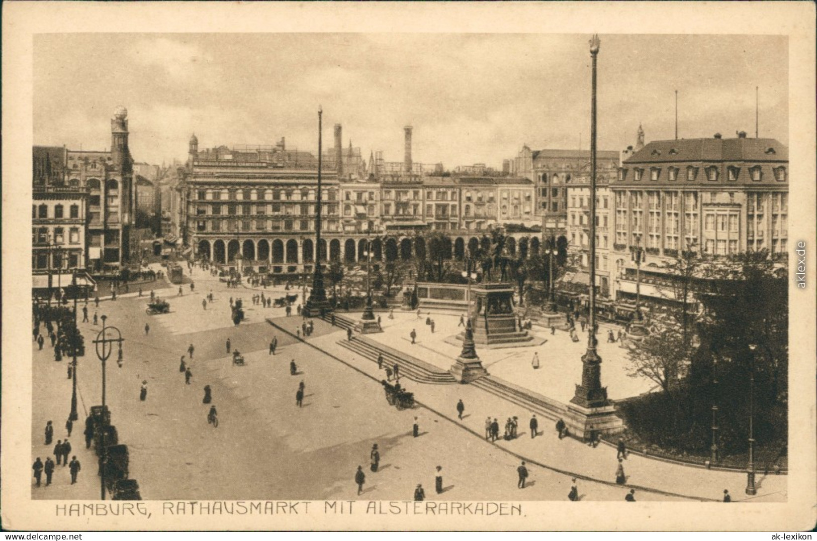 Ansichtskarte Altstadt-Hamburg Rathausmarkt Mit Alsterarkaden 1924 - Other & Unclassified