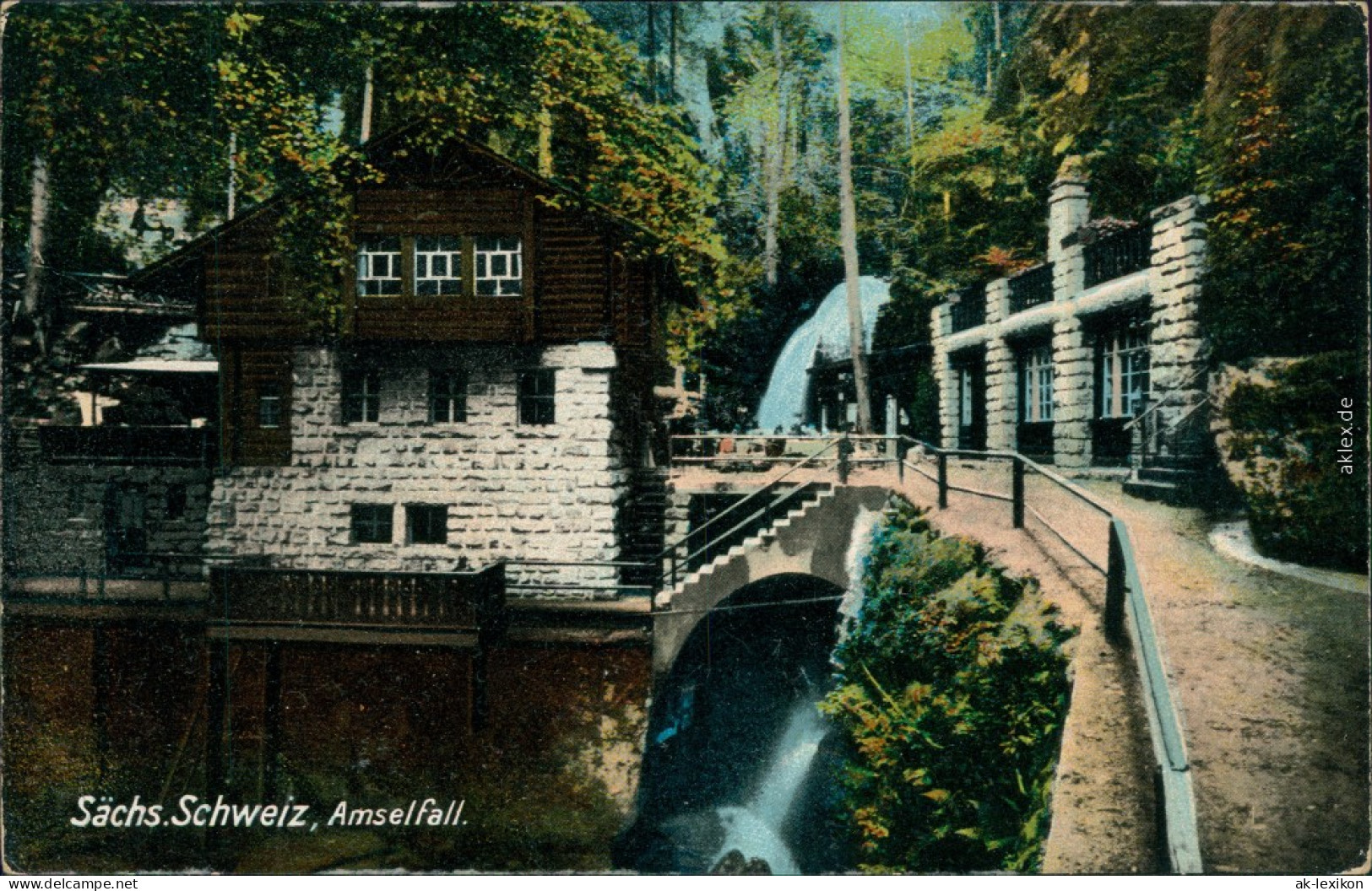Ansichtskarte Rathen Amselfall 1914 - Rathen