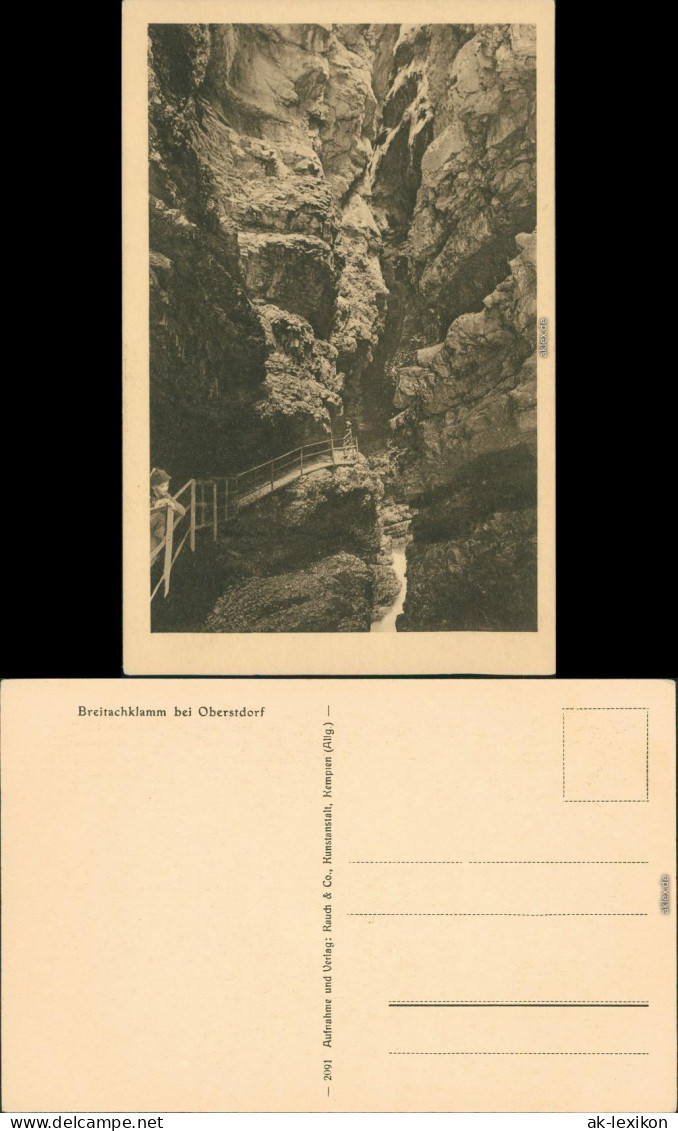 Ansichtskarte Tiefenbach-Oberstdorf (Allgäu) Breitachklamm 1928 - Oberstdorf