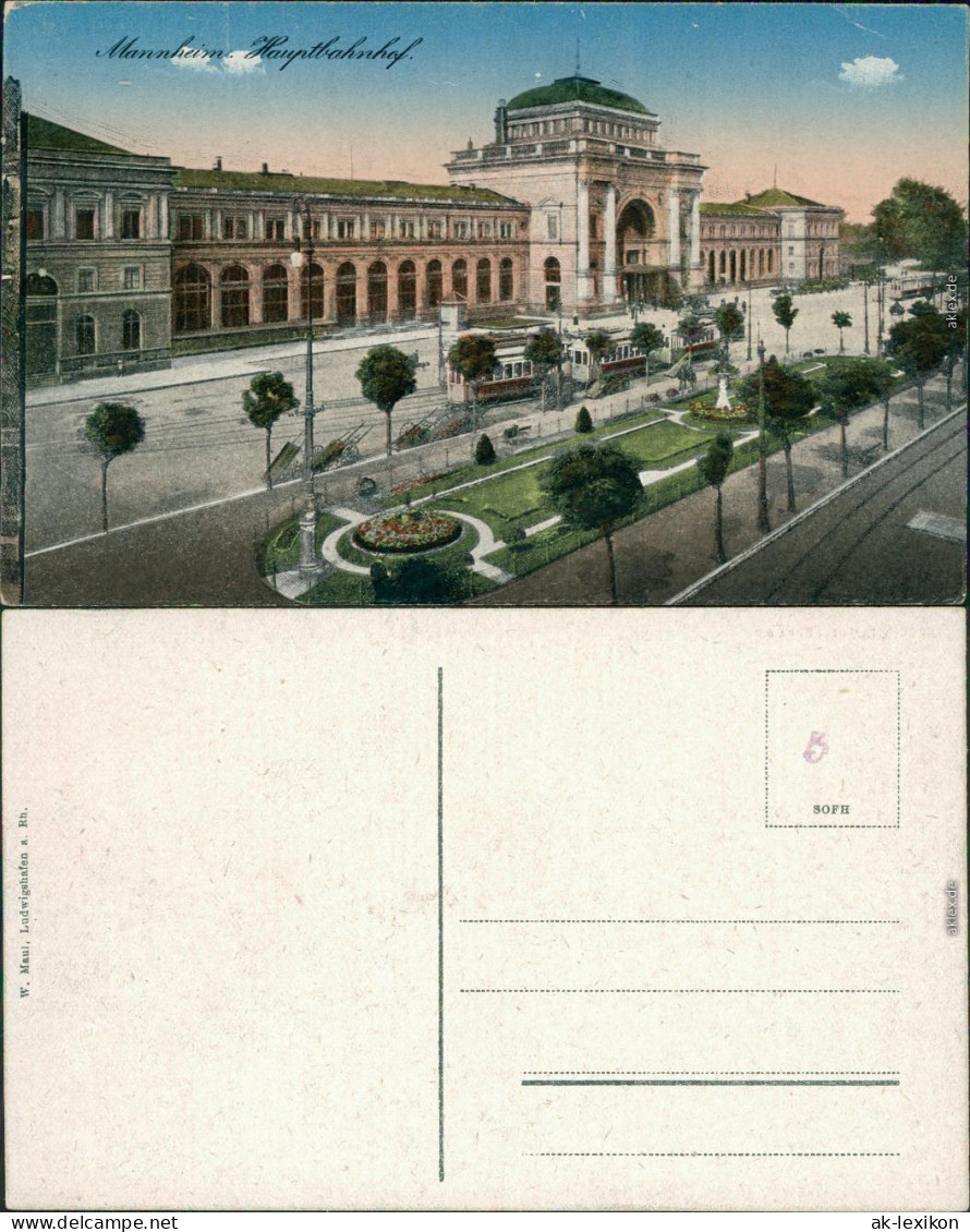 Ansichtskarte Mannheim Hauptbahnhof 1914 - Mannheim