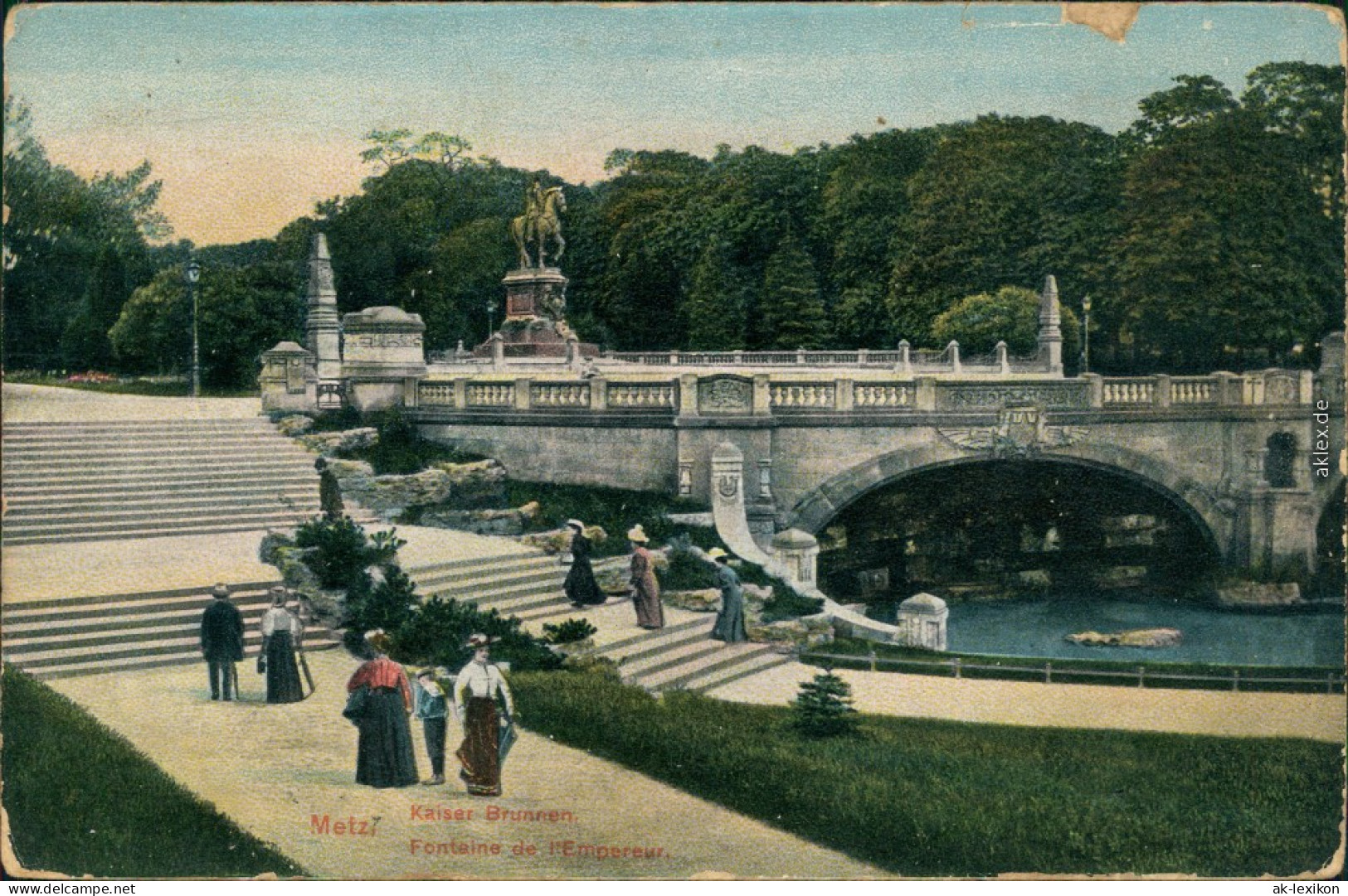 CPA Metz Esplanade Kaiserbrunnen 1910 - Other & Unclassified