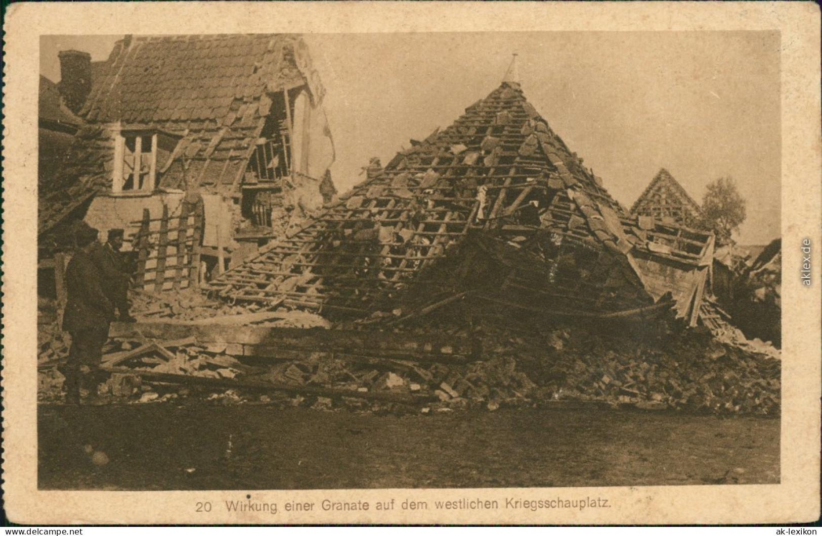 Ansichtskarte  Ansichten 1. Weltkrieg - Westfront - Wirkung Einer Granate 191 - Andere Kriege