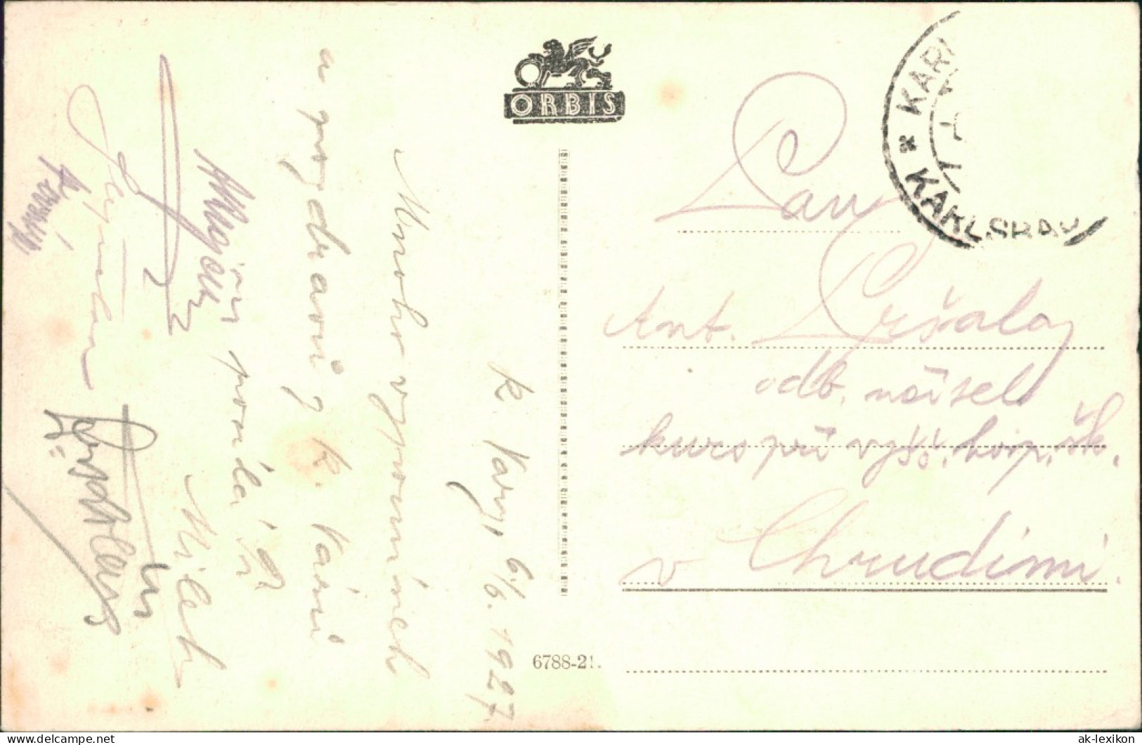 Postcard Karlsbad Karlovy Vary Hlavní Pošta 1927 - Czech Republic