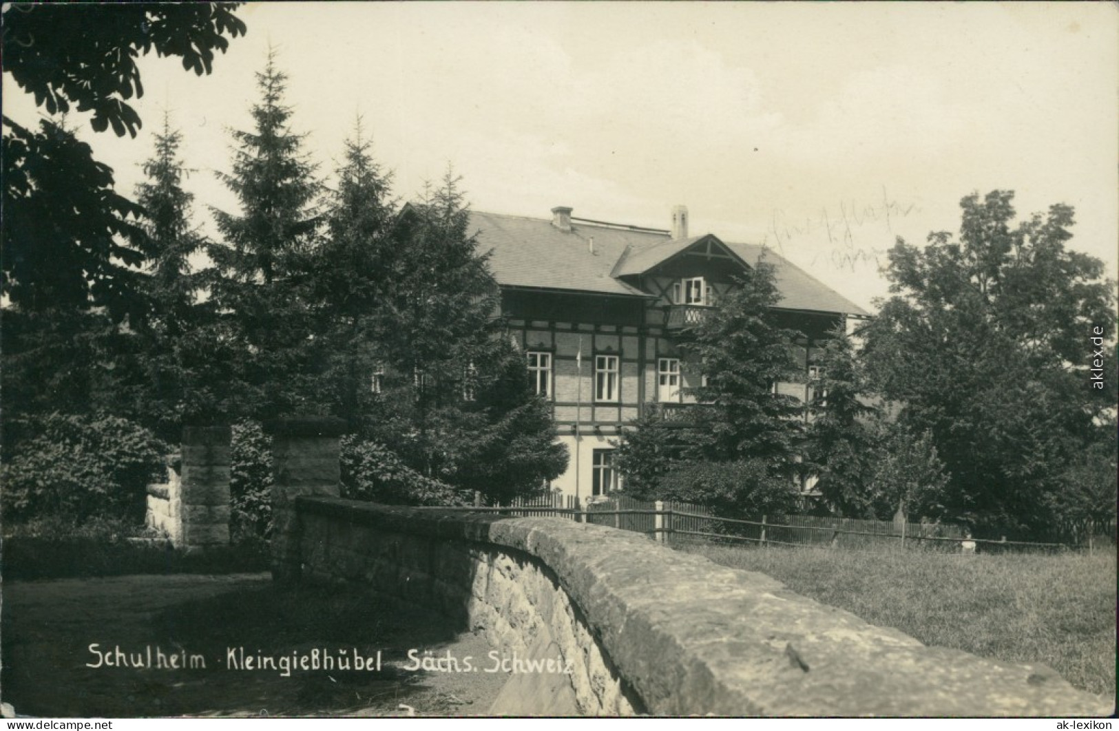 Ansichtskarte Kleingießhübel-Reinhardtsdorf-Schöna Schulheim 1932 - Schöna