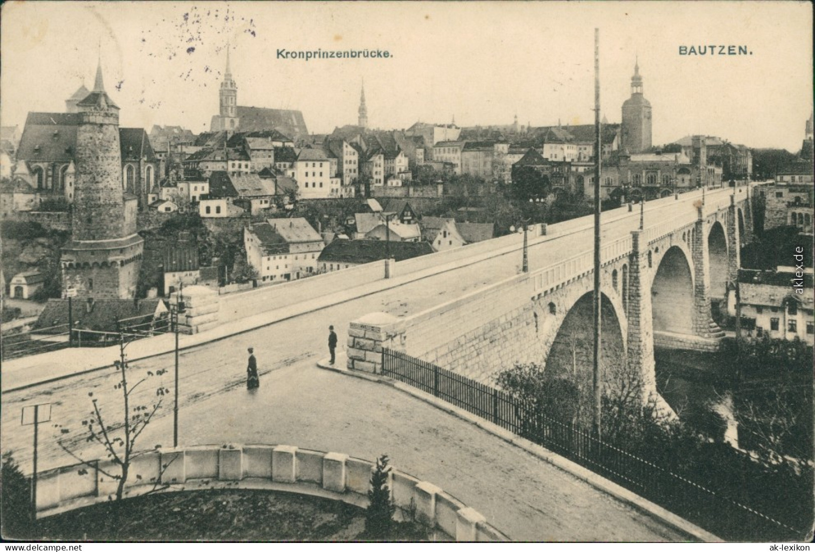 Ansichtskarte Bautzen Budyšin Kronprinzenbrücke 1912 - Bautzen