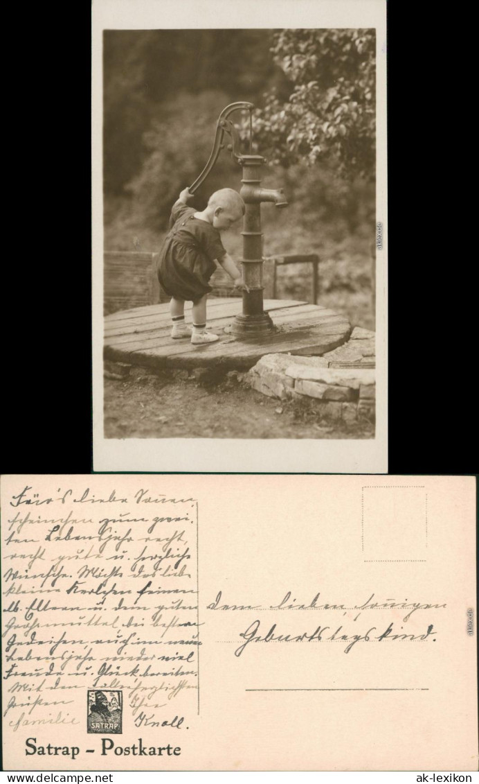 Ansichtskarte  Kleines Kind Am Brunnen - Wasserpumpe - Fotokunst 1911  - Abbildungen