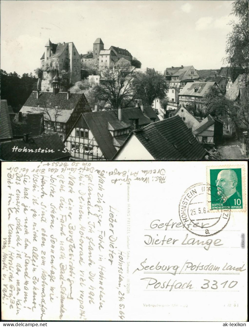 Ansichtskarte Hohnstein (Sächs. Schweiz) Burg Hohnstein 1964 - Hohnstein (Saechs. Schweiz)