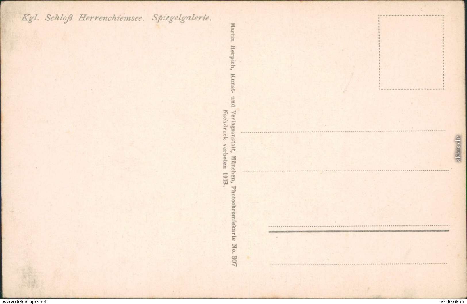 Chiemsee Herrenchiemsee / Herreninsel Mit Schloss - Spiegelgalerie 1913 - Chiemgauer Alpen