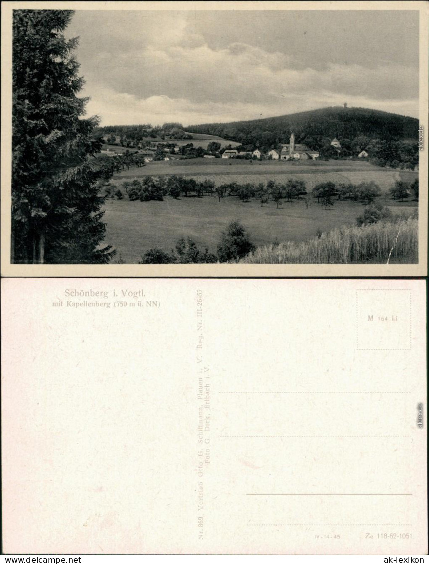 Schönberg Am Kapellenberg-Bad Brambach Blick Auf Den Ort Mit Kapellenberg 1951 - Bad Brambach