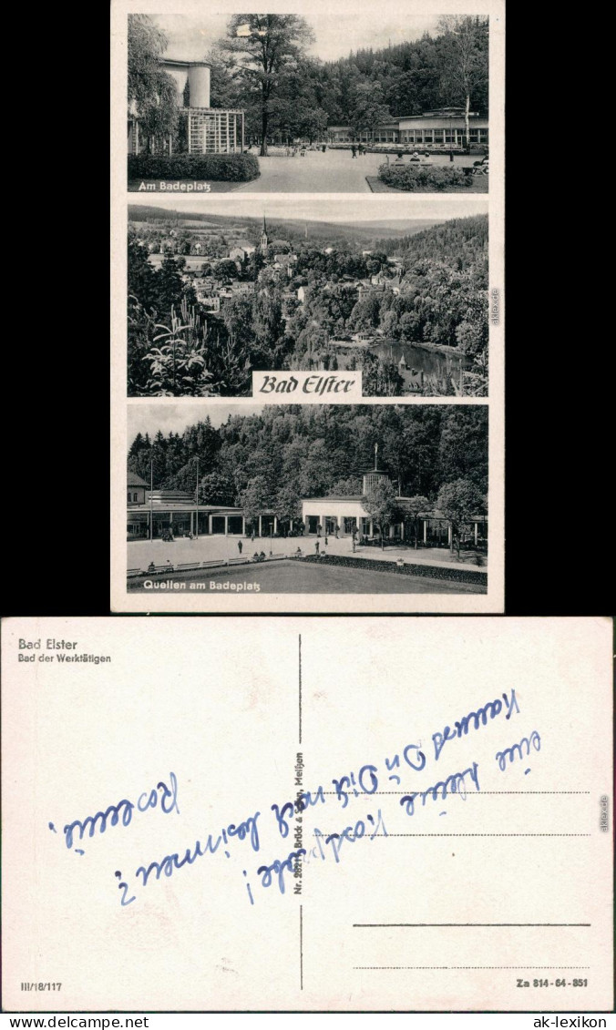 Ansichtskarte Bad Elster Badeplatz 1951 - Bad Elster