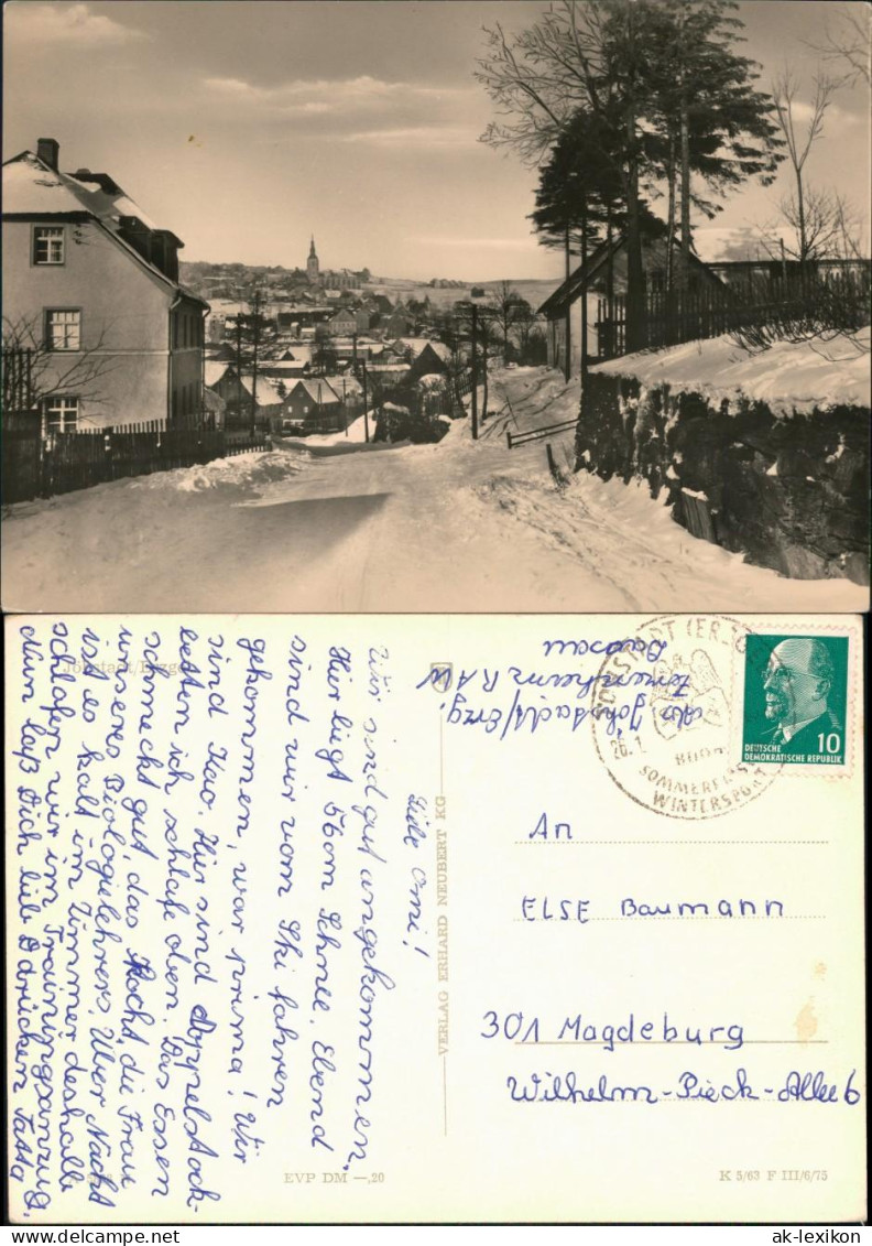Ansichtskarte Jöhstadt (Erzgebirge) Blick Auf Den Ort Im Winter 1975 - Jöhstadt