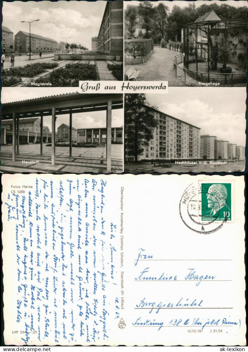 Hoyerswerda Wojerecy Magistrale, Tiergehege, Neustadt, Hochhäuser 1964 - Hoyerswerda