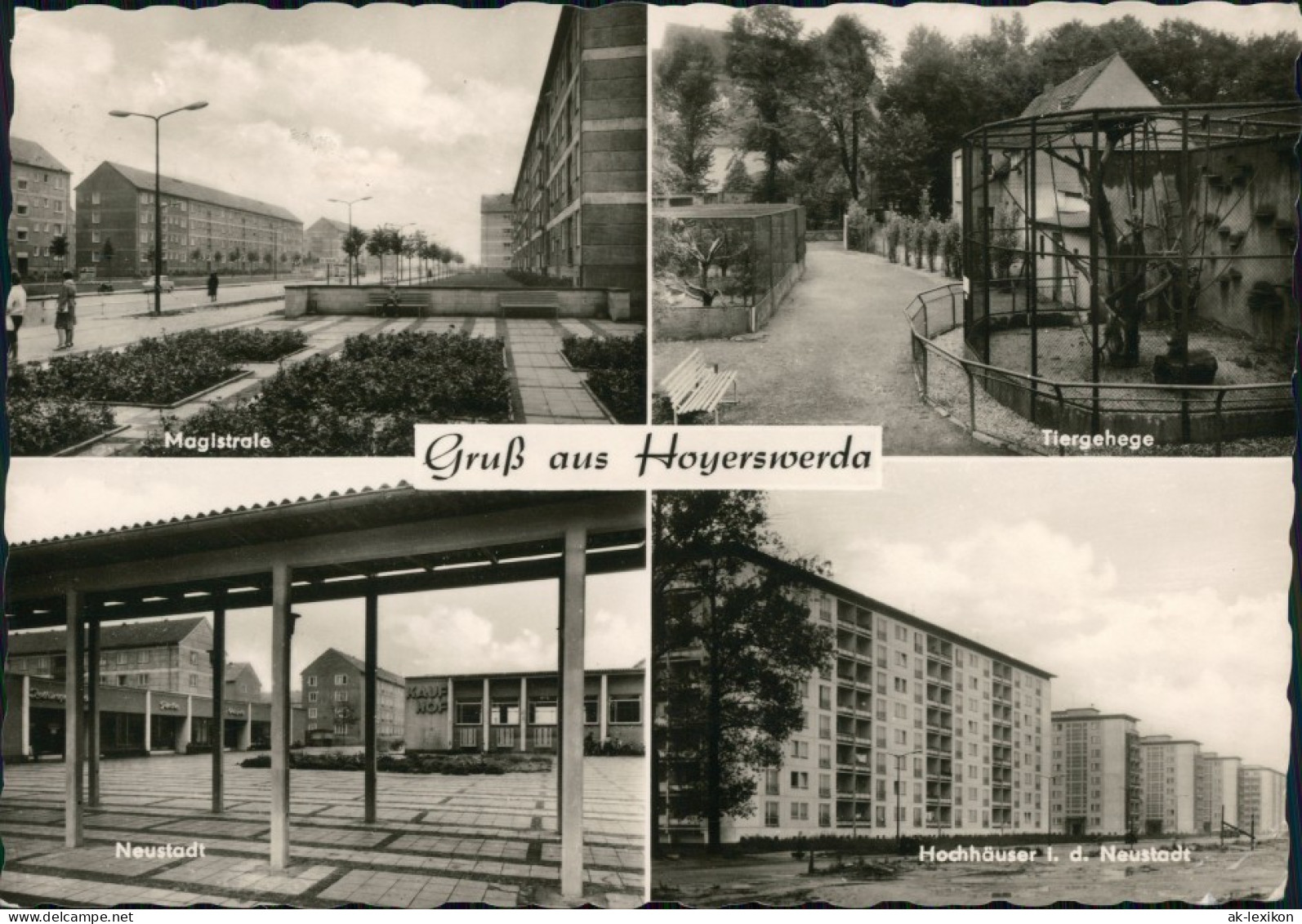 Hoyerswerda Wojerecy Magistrale, Tiergehege, Neustadt, Hochhäuser 1964 - Hoyerswerda