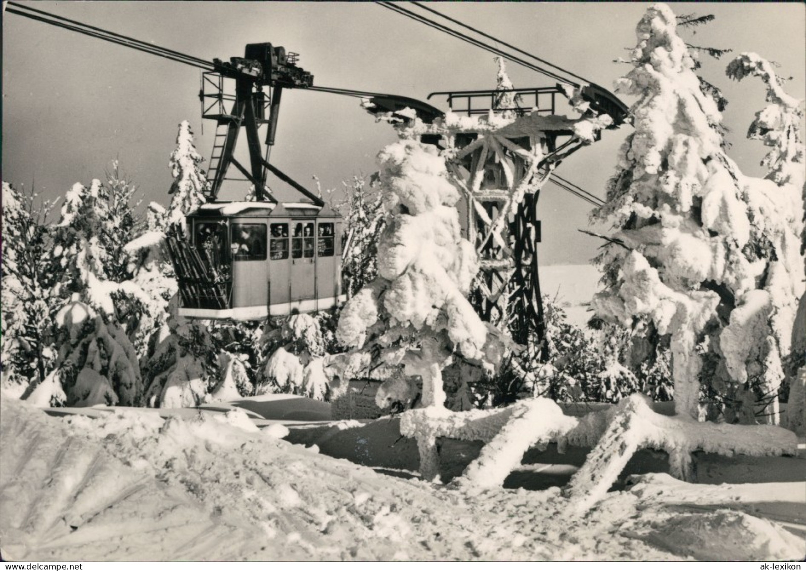 Ansichtskarte Oberwiesenthal Fichtelberg-Schwebebahn / Seilbahn 1967 - Oberwiesenthal