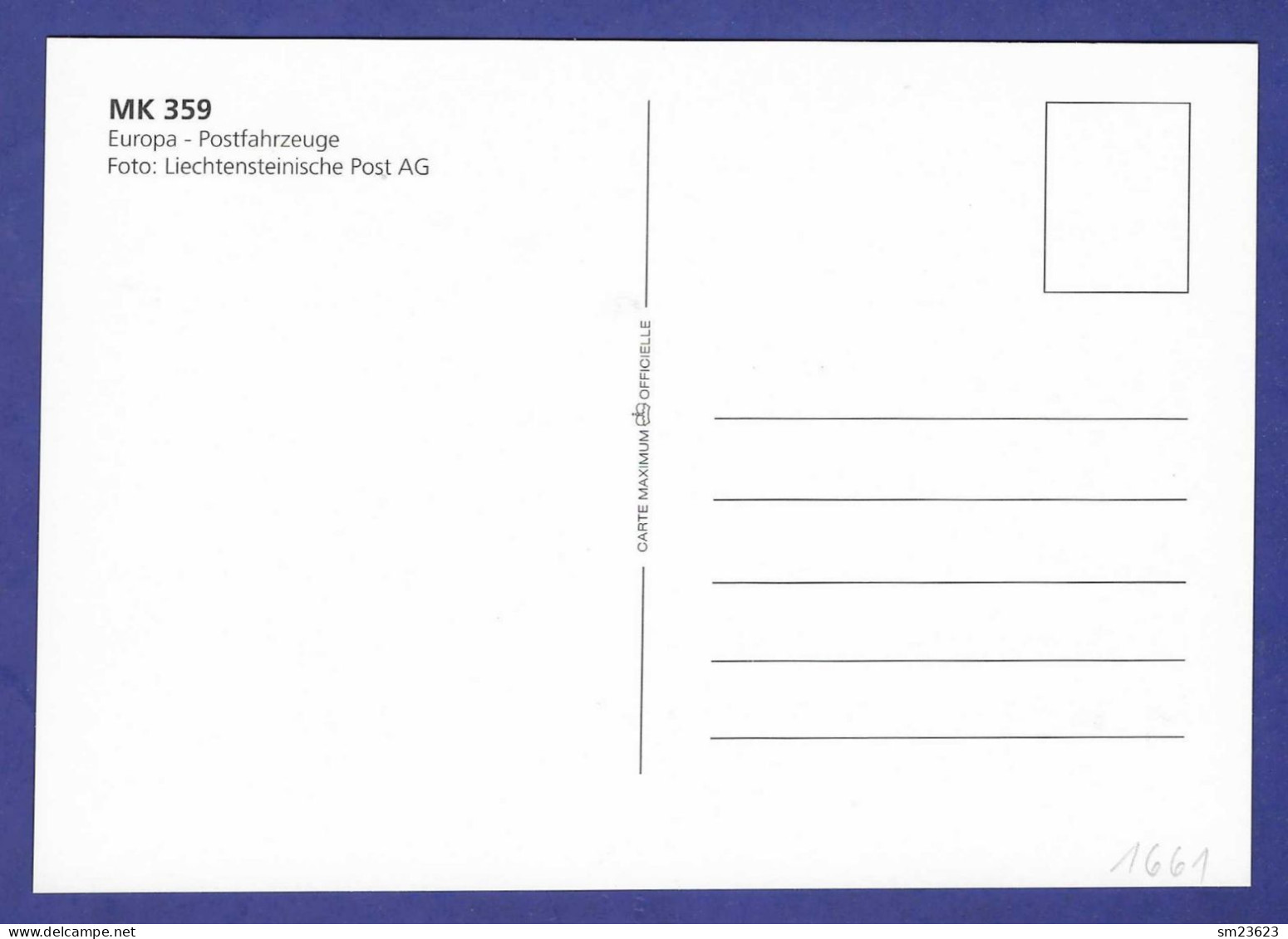 Liechtenstein  2013  Mi.Nr. 1661 , EUROPA CEPT  Postfahrzeuge - Maximum Card - VADUZ 4 .März 2013 - 2013