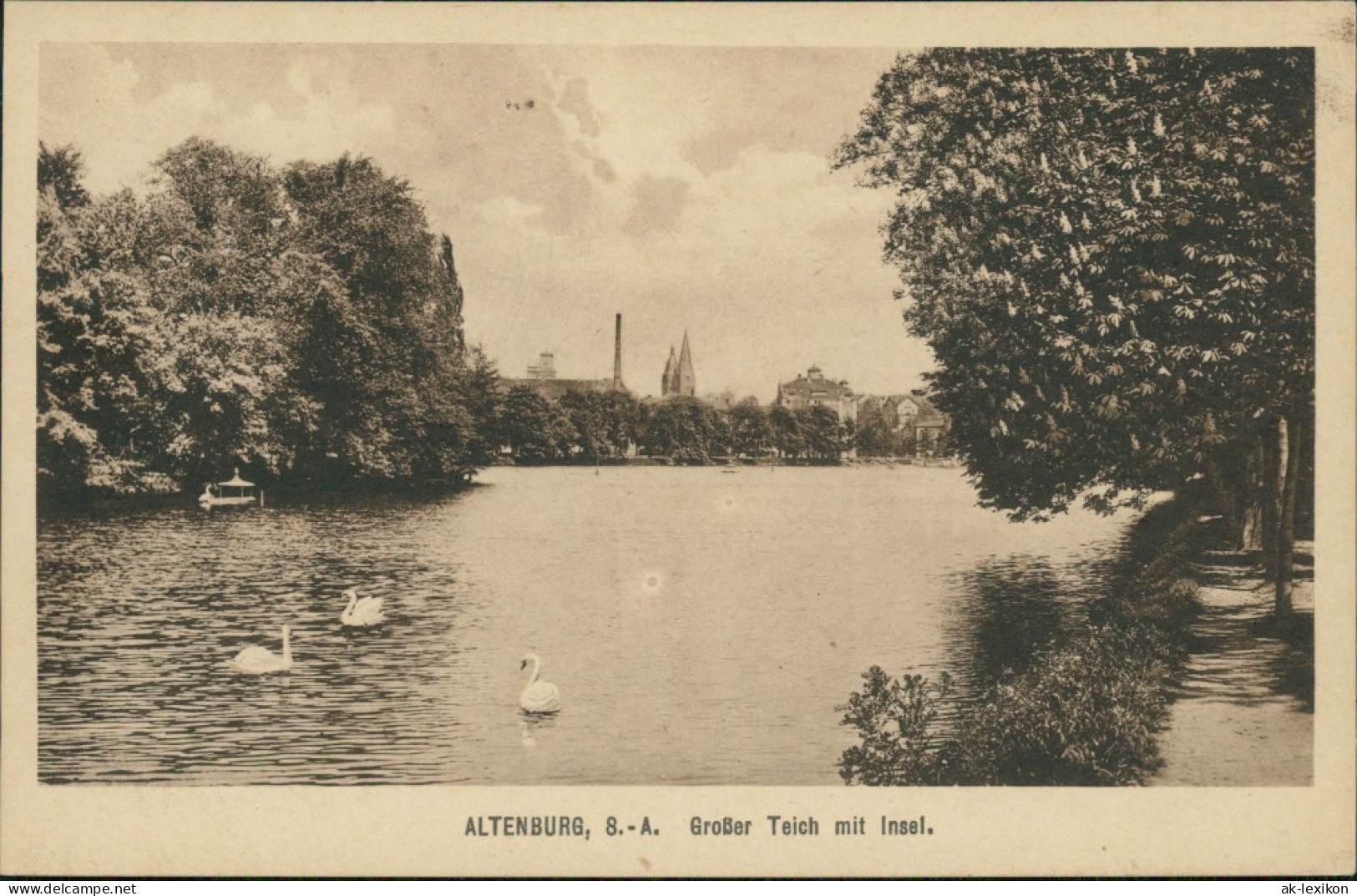 Ansichtskarte Altenburg Großer Teich Mit Insel 1922 - Altenburg