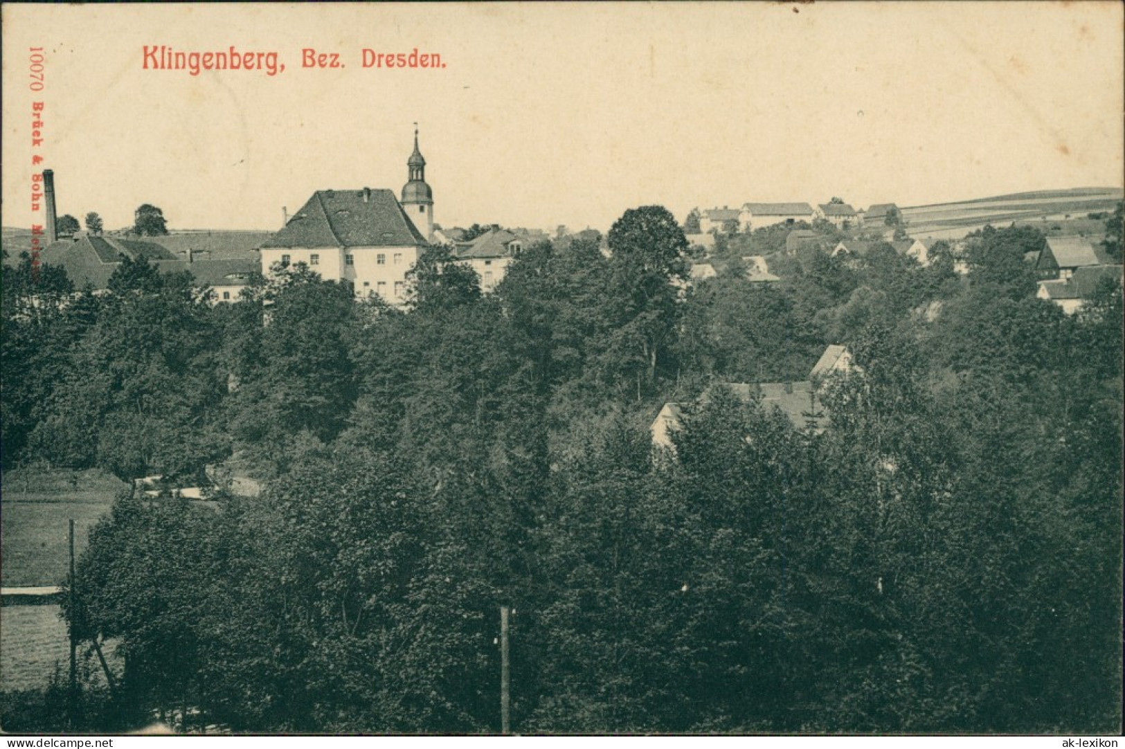 Ansichtskarte Klingenberg (Sachsen) Blick Auf Den Ort 1913 - Klingenberg (Sachsen)