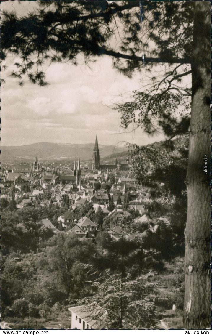 Ansichtskarte Freiburg Im Breisgau Blick Auf Die Stadt 1954 - Freiburg I. Br.