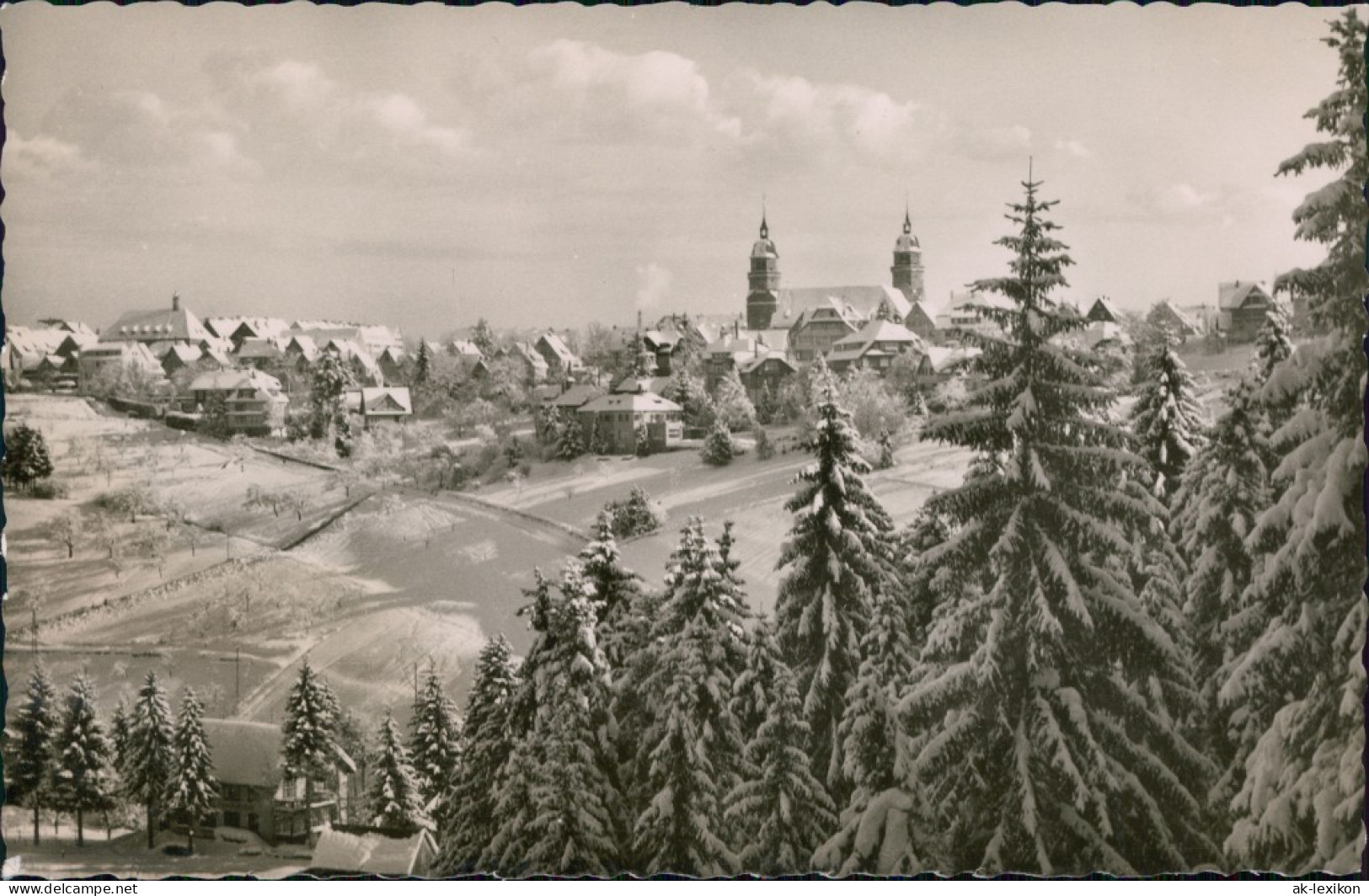 Ansichtskarte Freudenstadt Blick Auf Den Ort Im Winter 1960 - Freudenstadt