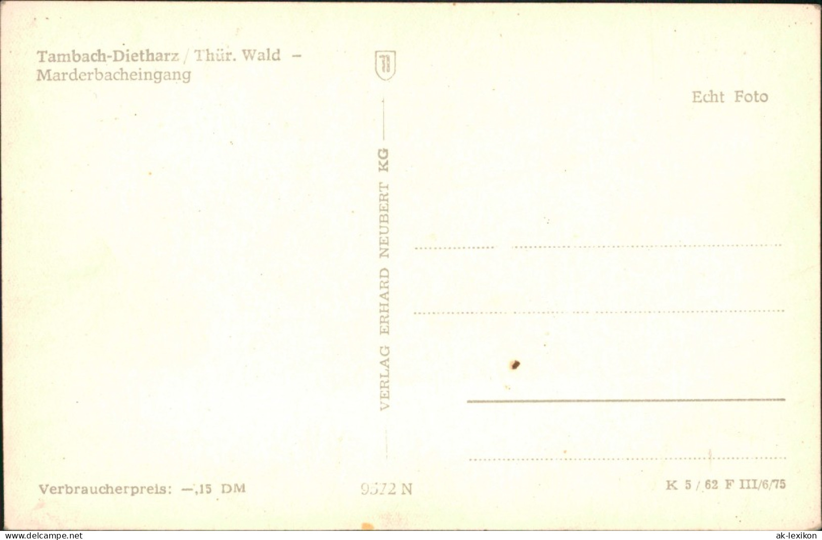 Ansichtskarte Tambach-Dietharz Marderbacheingang 1975 - Tambach-Dietharz