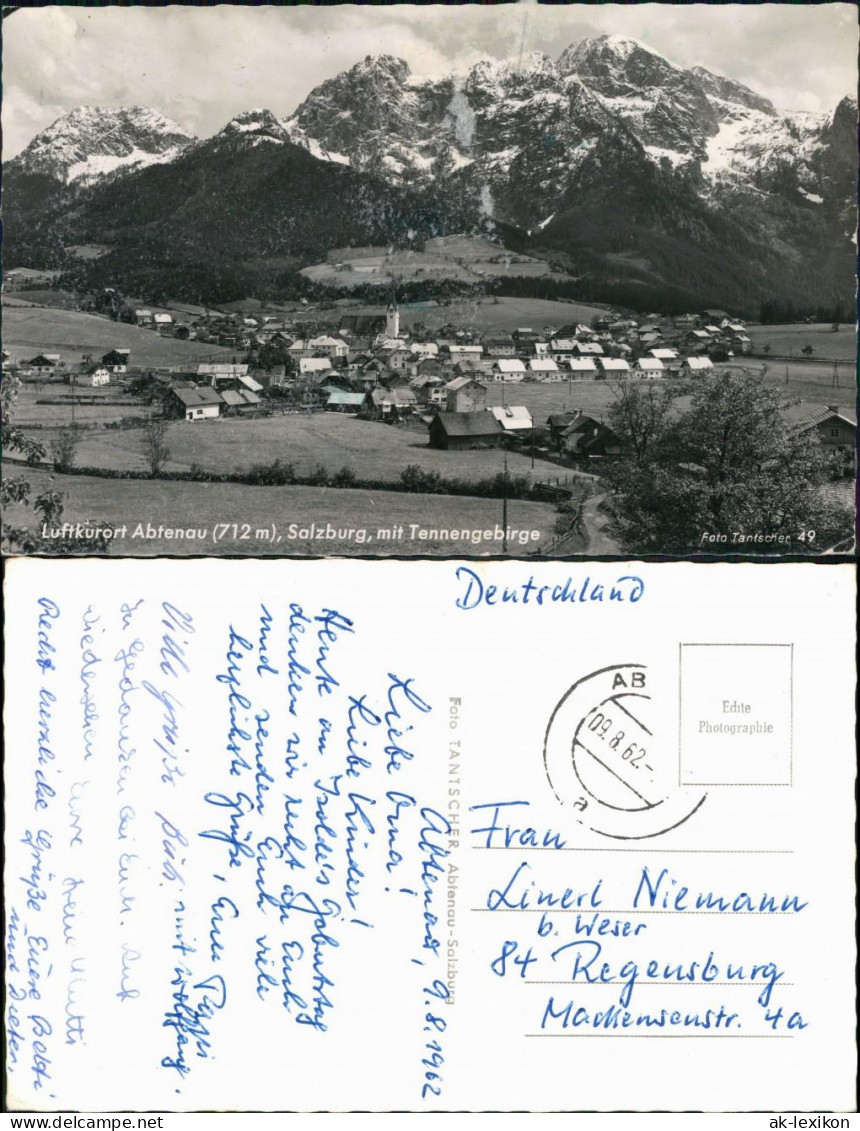Ansichtskarte Abtenau Blick Auf Den Ort Mit Tennengebirge 1962 - Autres & Non Classés
