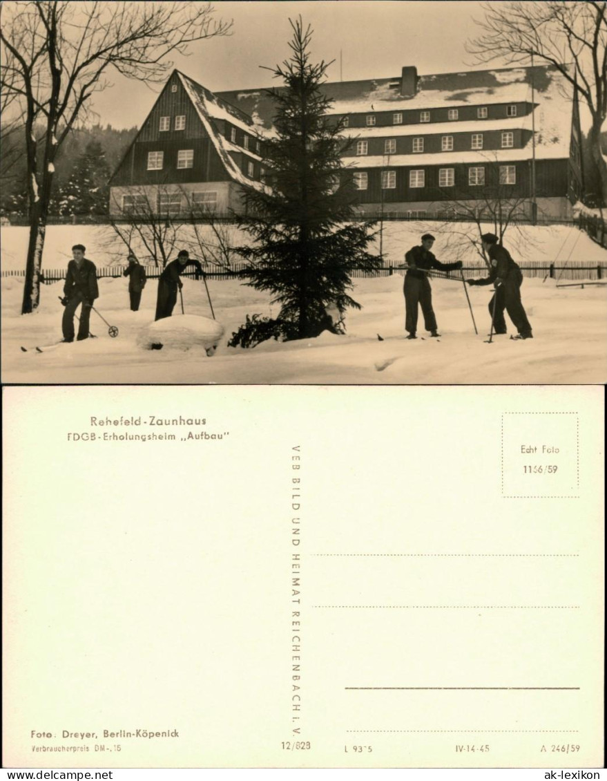 Ansichtskarte Rehefeld-Altenberg (Erzgebirge) FDGB Erholungsheim "Aufbau" 1959 - Rehefeld