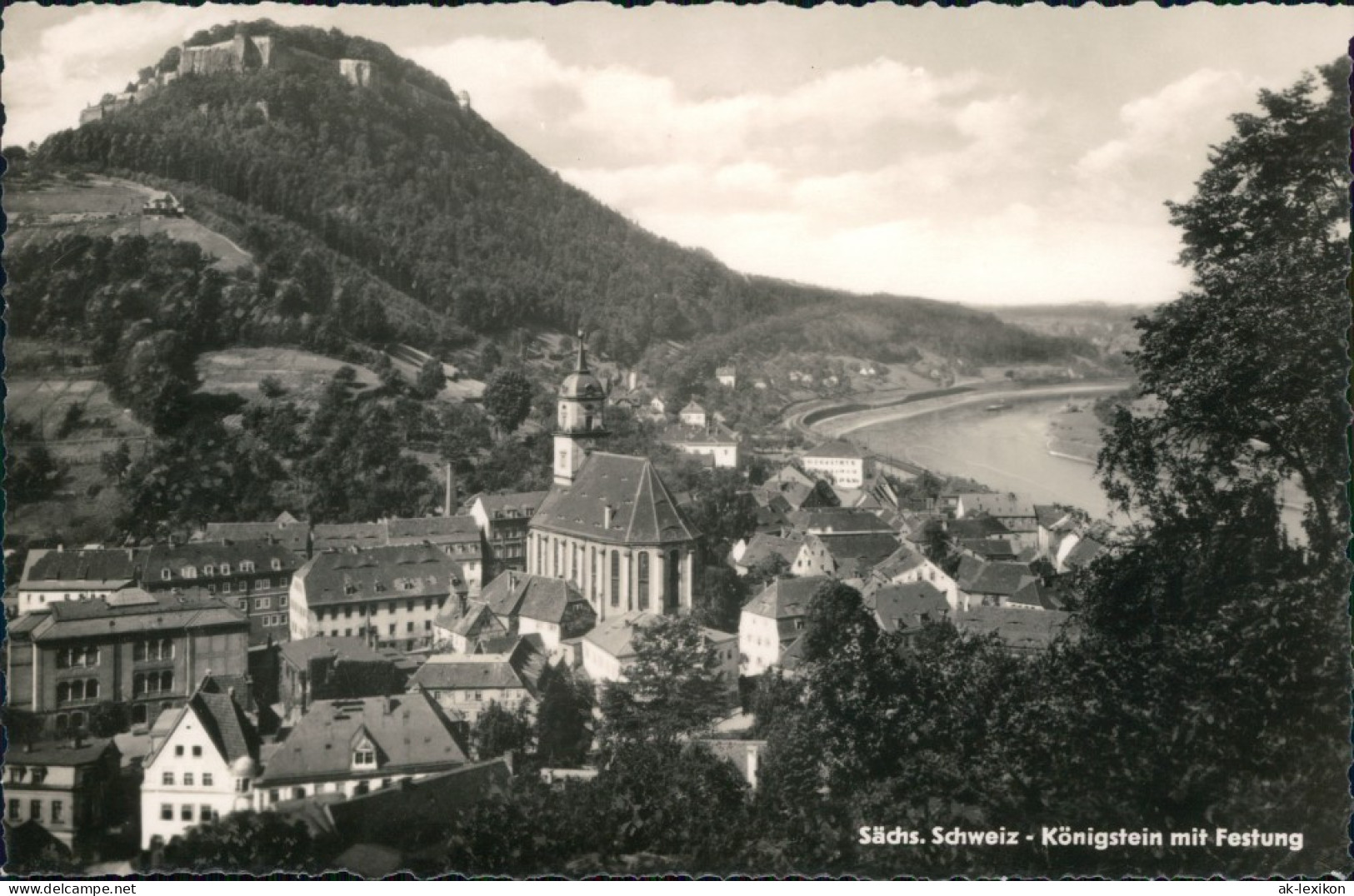 Königstein (Sächsische Schweiz) Blick Auf Die Stadt Mit Burg 1965 - Koenigstein (Saechs. Schw.)