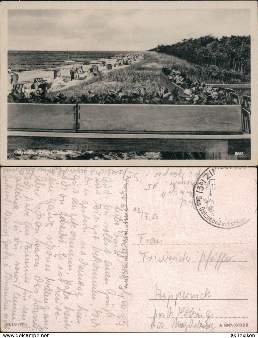 Ansichtskarte Zingst-Darss Strand 1953 - Zingst
