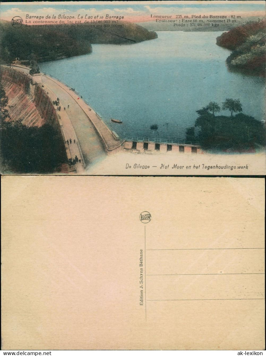 Postkaart Eupen Blick Auf Die Gileppe-Talsperre - Stausee 1926  - Other & Unclassified