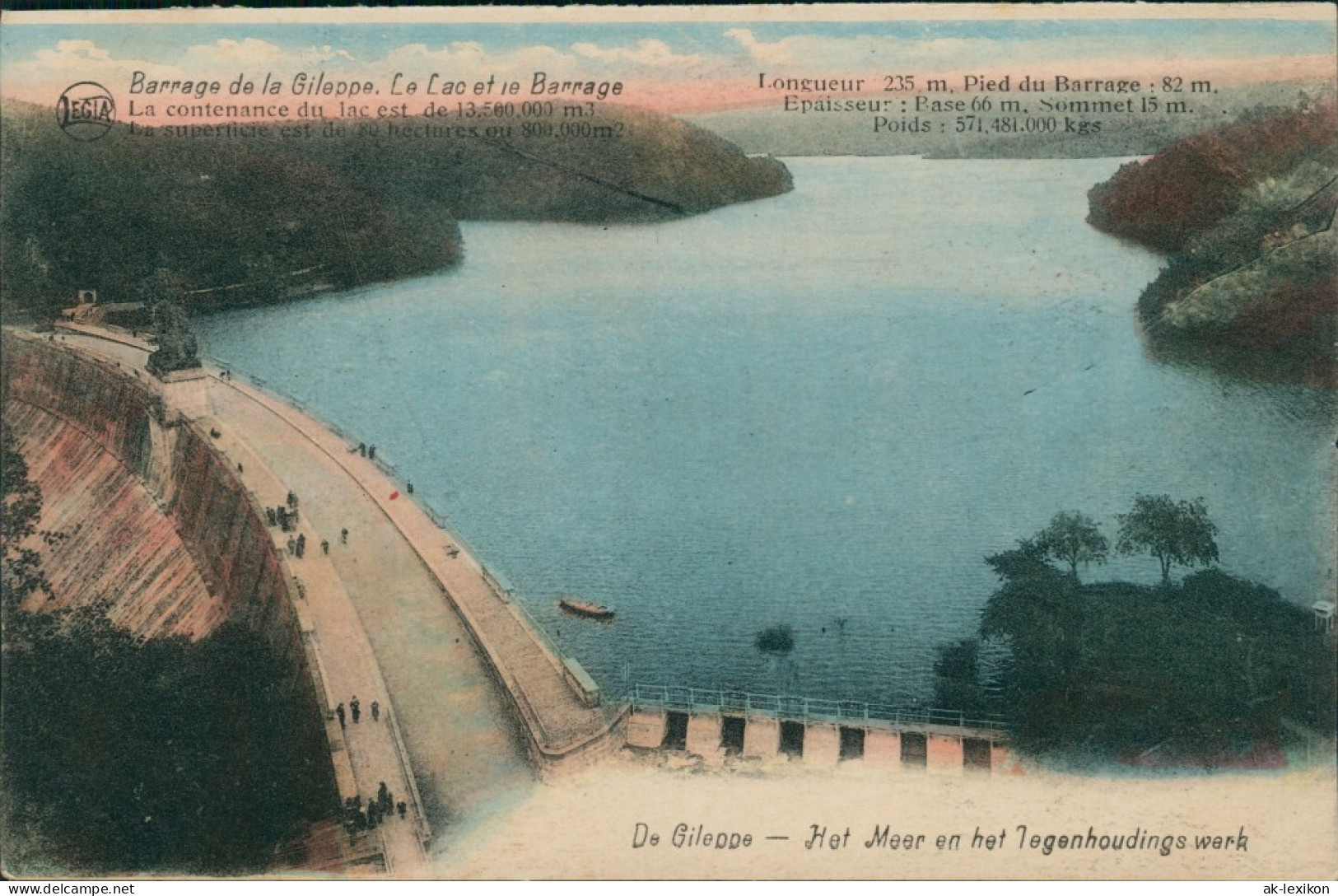 Postkaart Eupen Blick Auf Die Gileppe-Talsperre - Stausee 1926  - Other & Unclassified