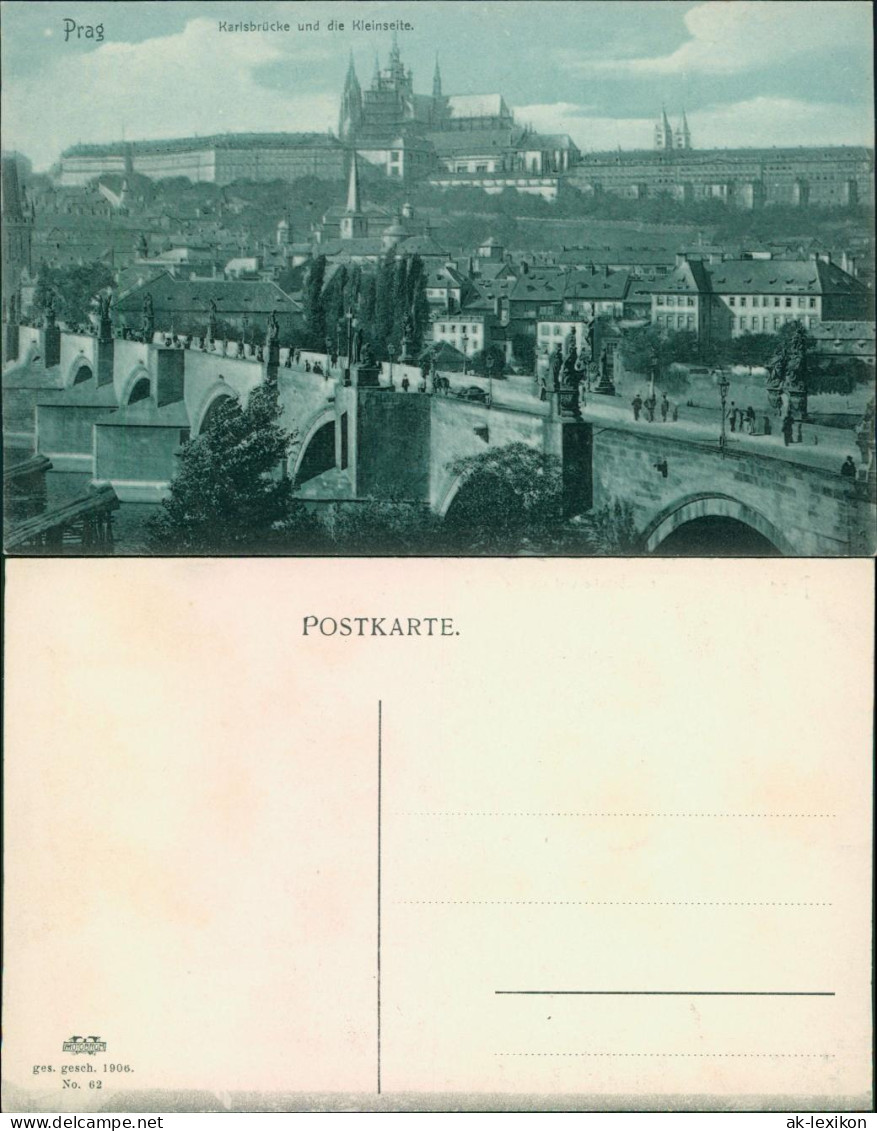 Postcard Prag Praha Karlsbrücke Und Die Kleinseite 1906  - Tschechische Republik