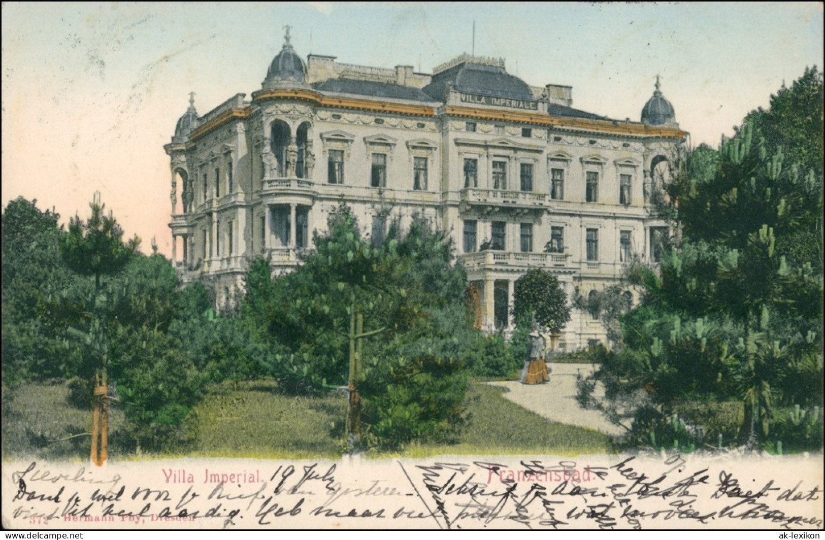 Postcard Franzensbad Františkovy Lázně Villa Imperial 1904  - Tschechische Republik