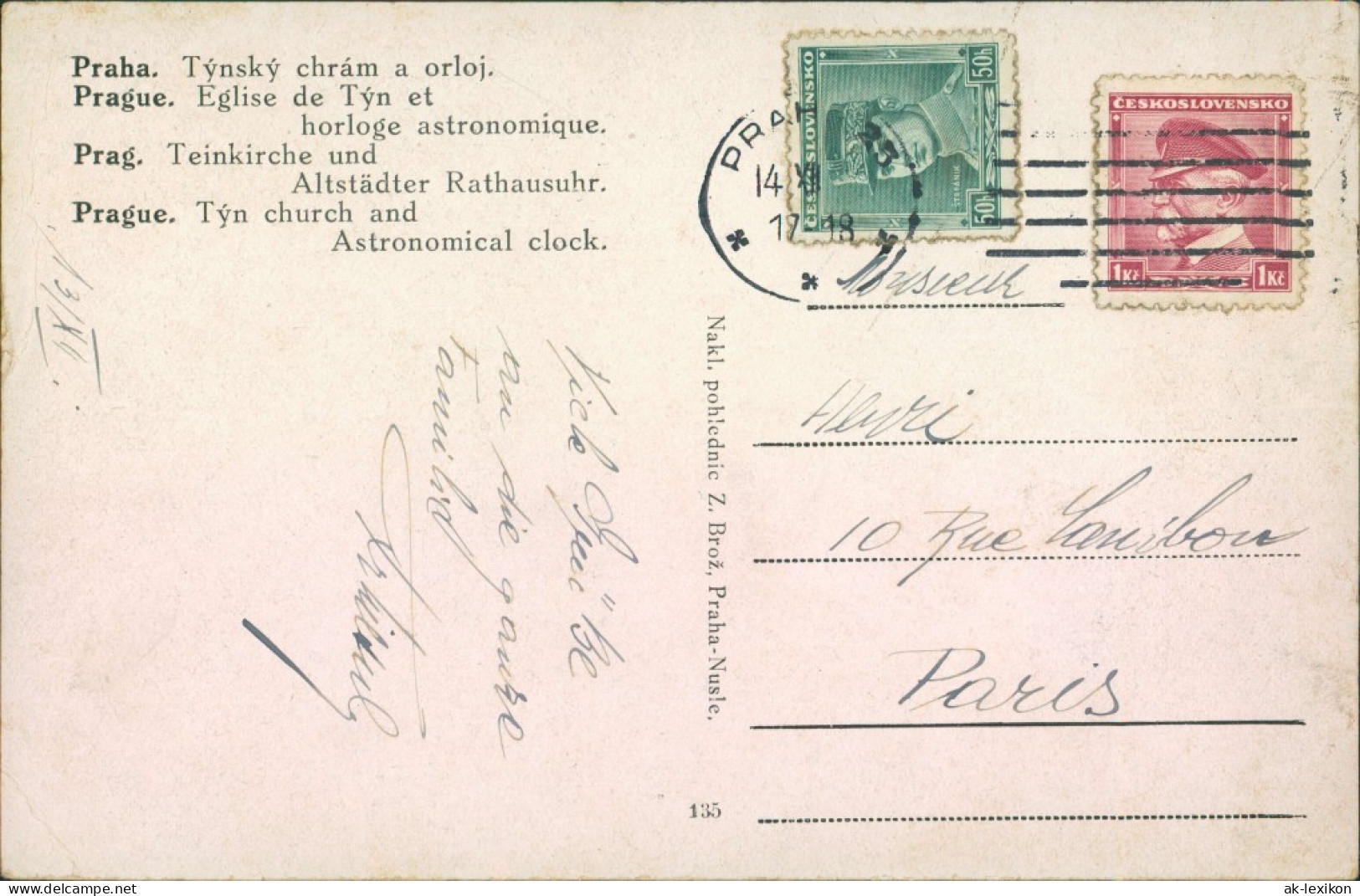 Postcard Prag Praha Teinkirche Und Altstädter Rathaus 1938  - Tschechische Republik