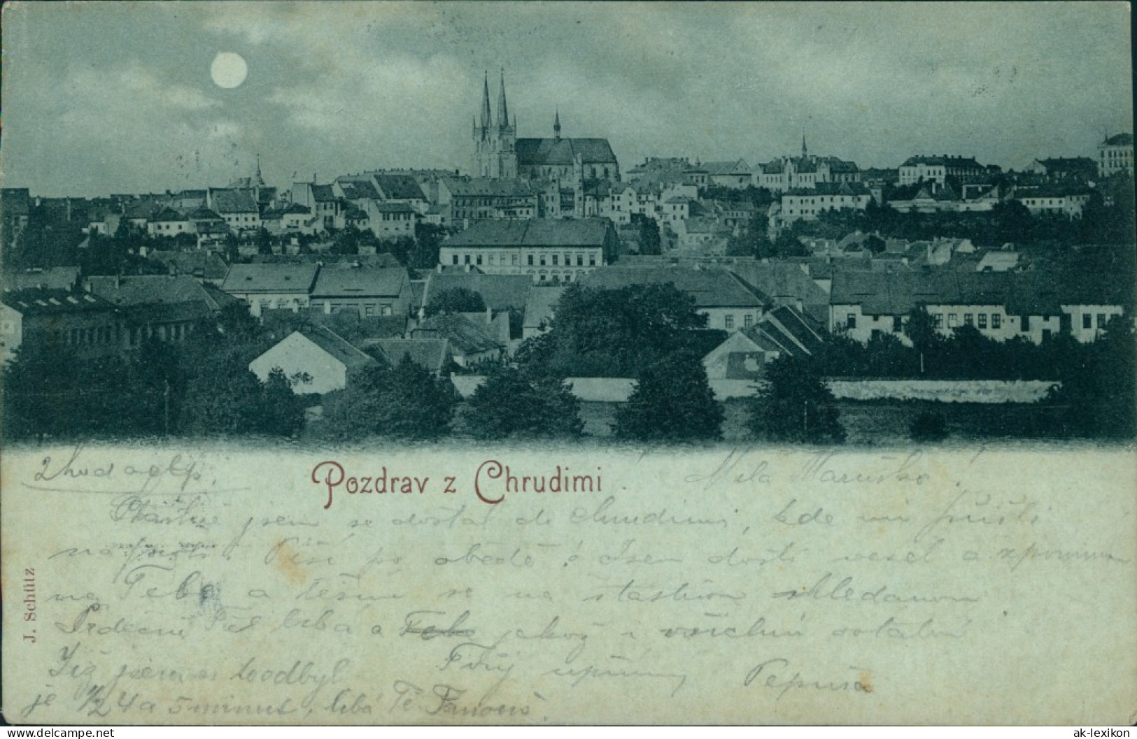 Postcard Chrudim Crudim Mondschein Panorama 1900 - Tschechische Republik