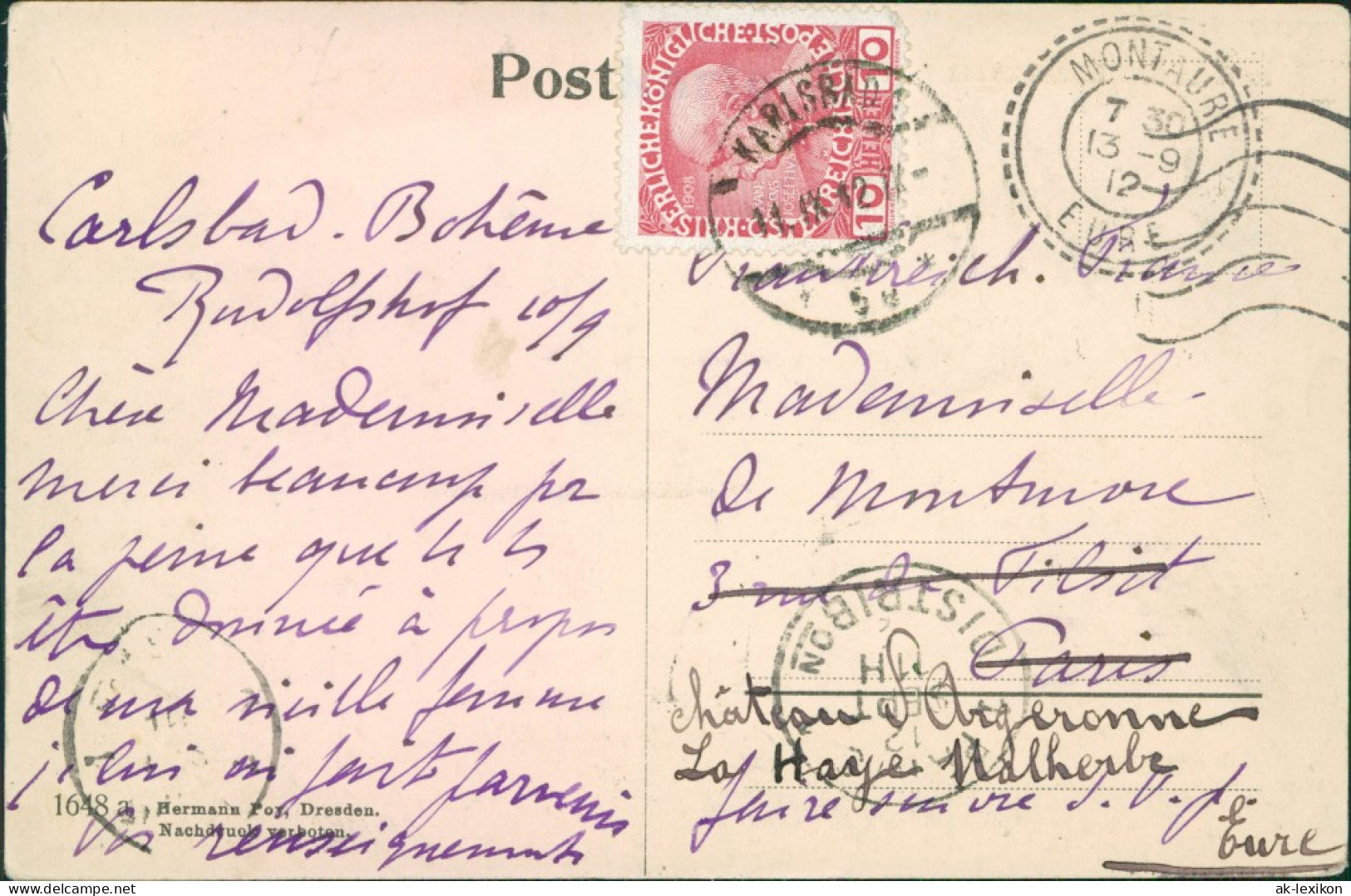 Postcard Karlsbad Karlovy Vary Marktbrunnen 1912 - Tschechische Republik