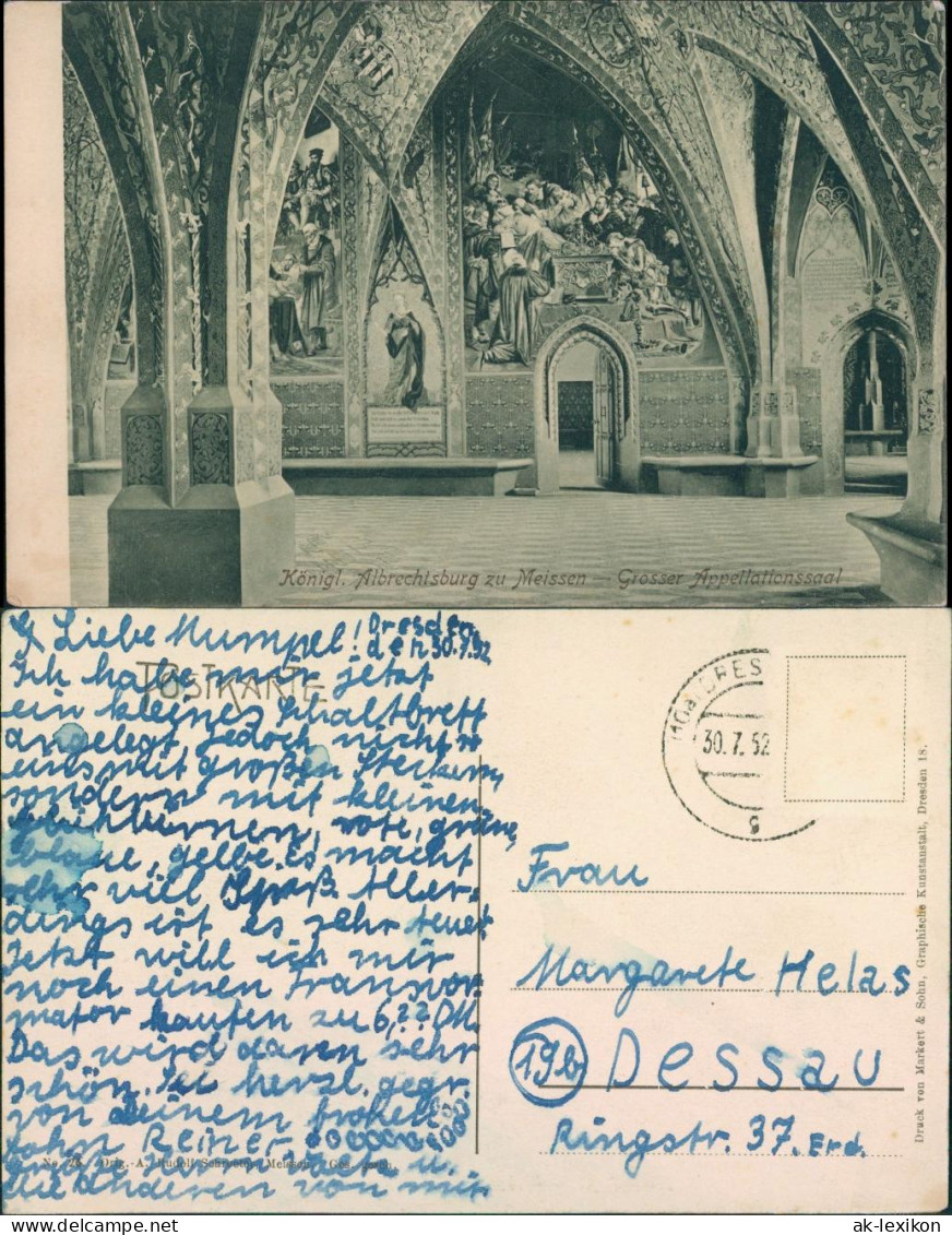 Ansichtskarte Meißen Schloss Albrechtsburg - Großer Appellationssaal 1952 - Meissen