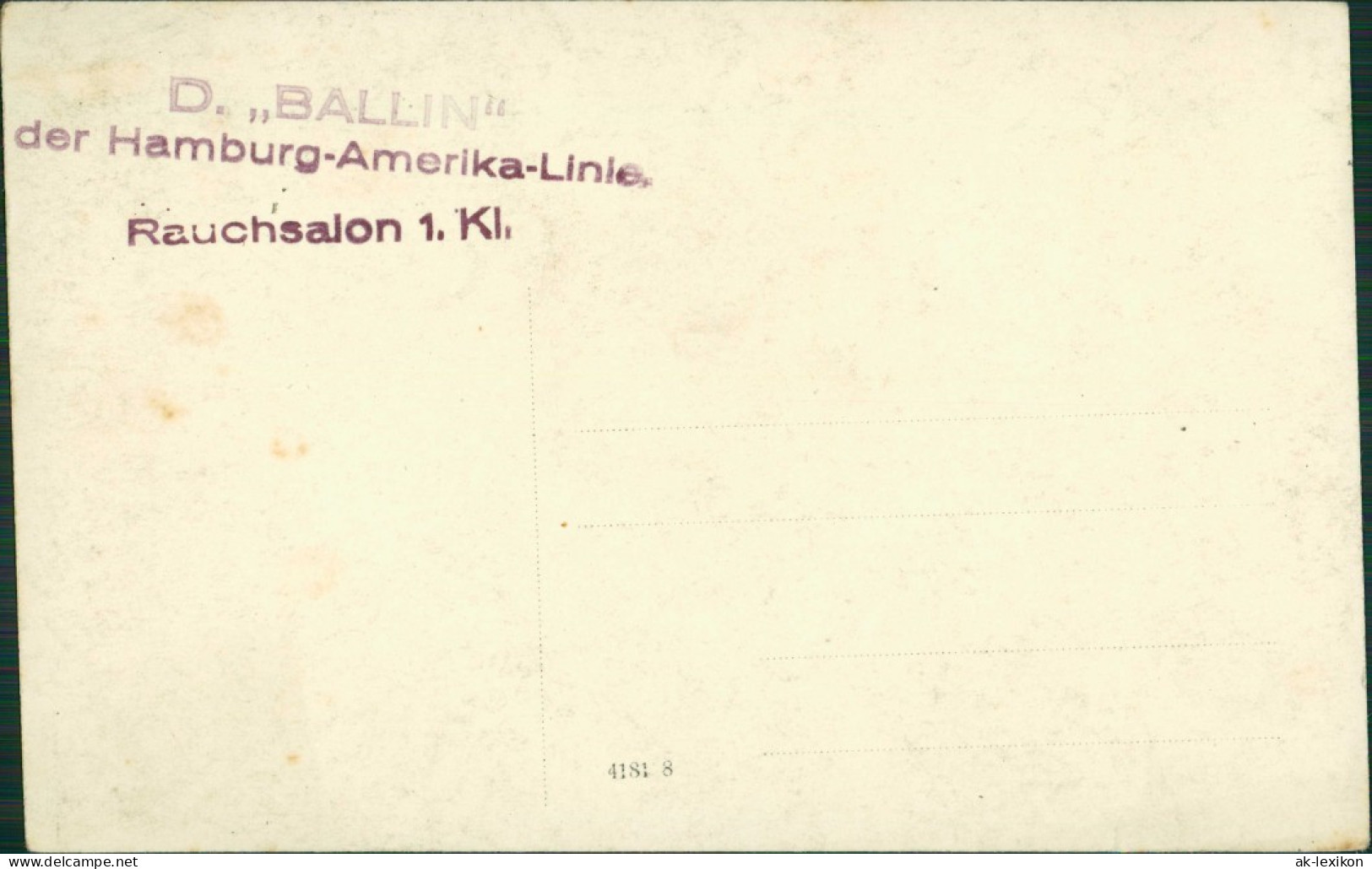 Foto  Dampfer Ballin - Rauchersalon 1.Kl. 1928 Privatfoto  - Paquebots