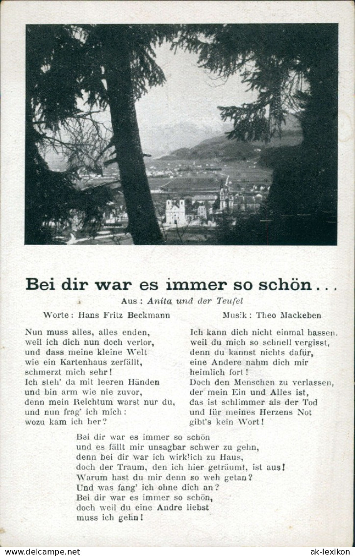 Ansichtskarte  Liedkarten - Bei Dir War Es Immer So Schön 1940 - Music