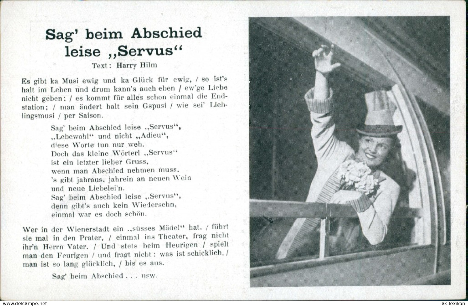 Ansichtskarte  Liedkarten - Sag' Beim Abschied Leise Servus 1940 - Music