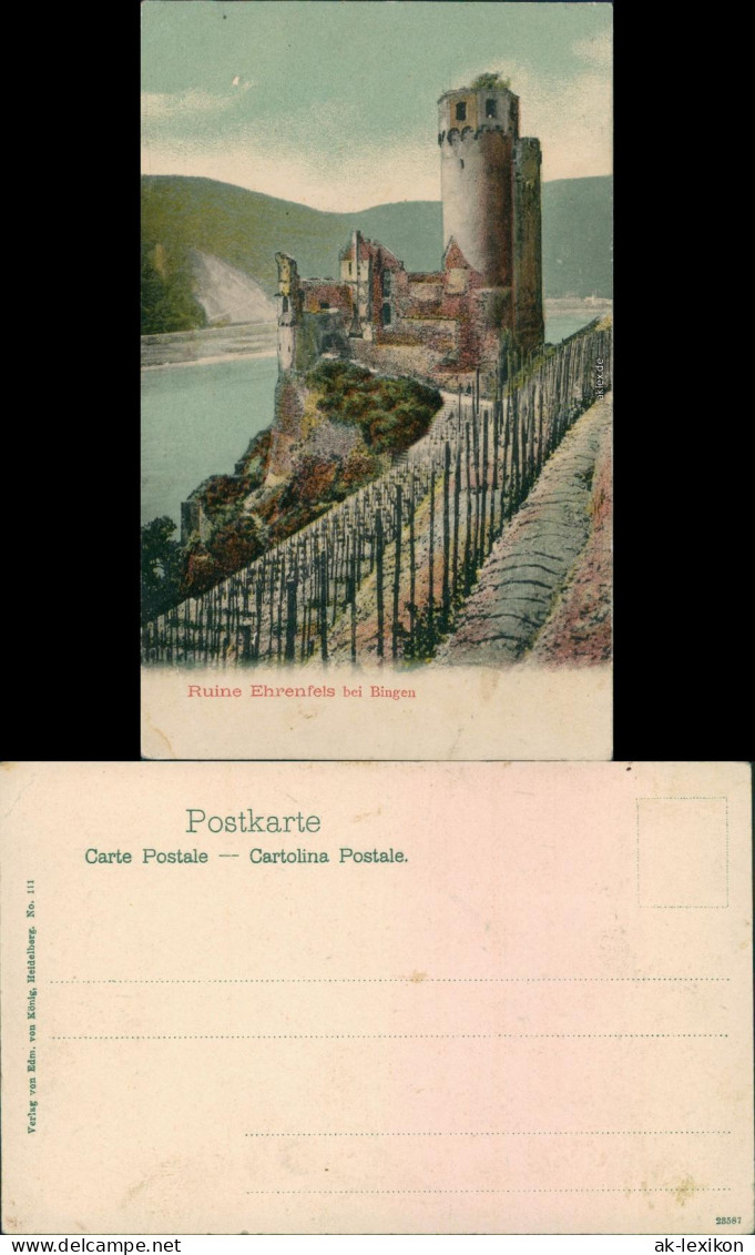 Ansichtskarte Rüdesheim (Rhein) Burg/ Ruine Ehrenfels 1912 - Ruedesheim A. Rh.