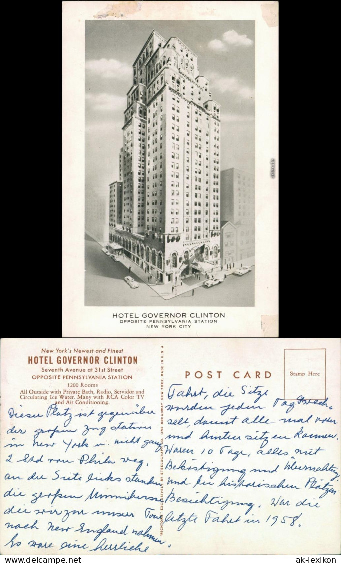 New York City Hotel Governor Clinton Opposite Pennsylvania Station+ 1940  - Otros & Sin Clasificación
