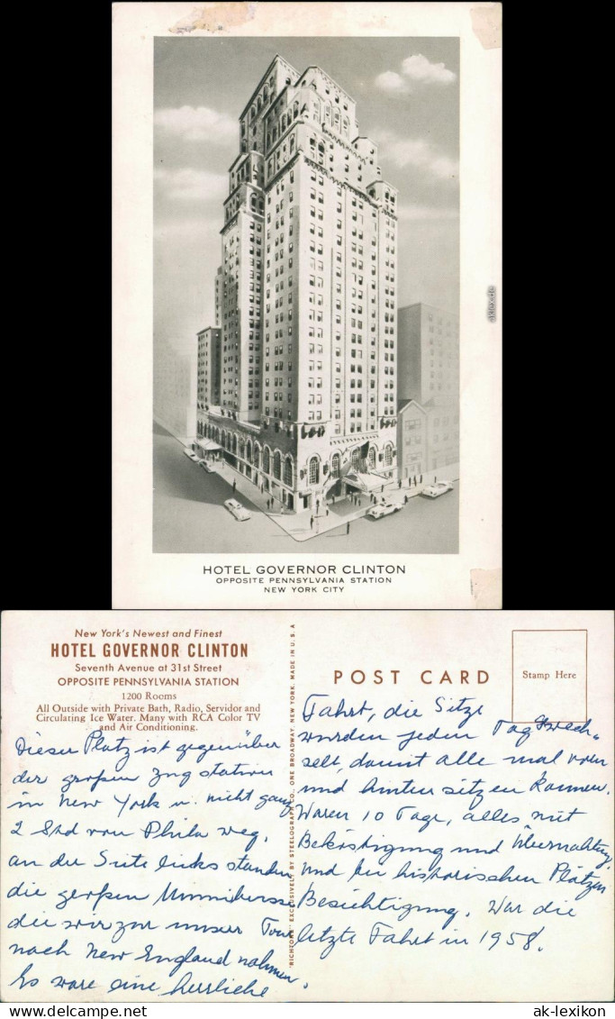 New York City Hotel Governor Clinton Opposite Pennsylvania Station+ 1940  - Other & Unclassified