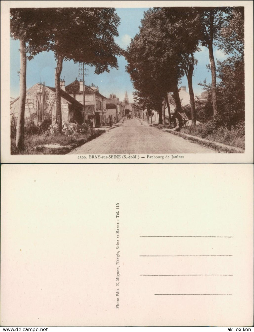 CPA Bray-sur-Seine Straßenpartie Faubourg De Jaulnes 1923  - Other & Unclassified