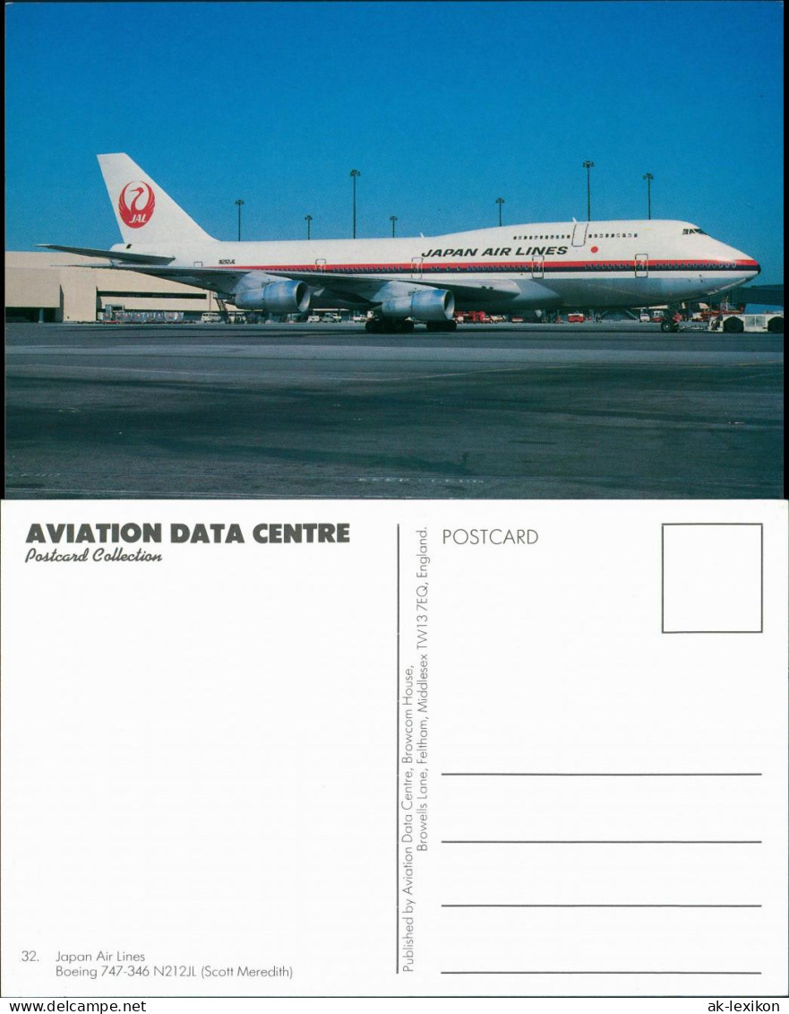 Ansichtskarte  Japan Air Lines Boeing 747-346 N212JL Flugzeug 1990 - 1946-....: Ere Moderne
