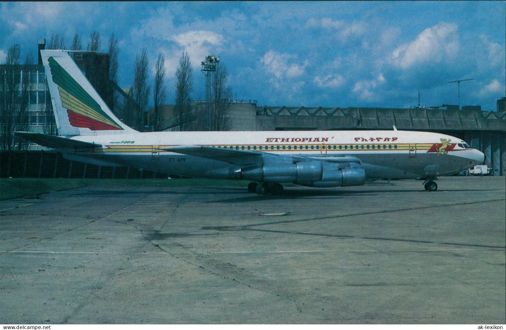 Ansichtskarte  Ethiopian Airlines Boeing 720-024B ET-AFK Flugzeug 1990 - 1946-....: Ere Moderne